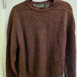 Vintage Neil Martin Wool Knit Sweater — Men’s Large — Maroon & Purple & Textured